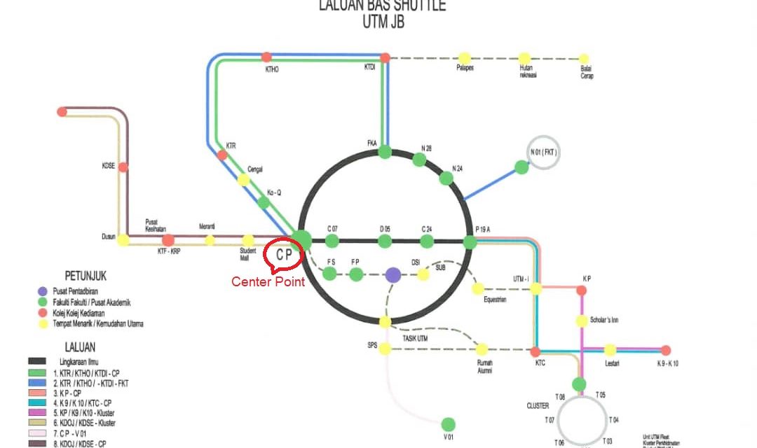 UTM JB ON-CAMPUS SHUTTLE BUS ROUTE & SCHEDULE