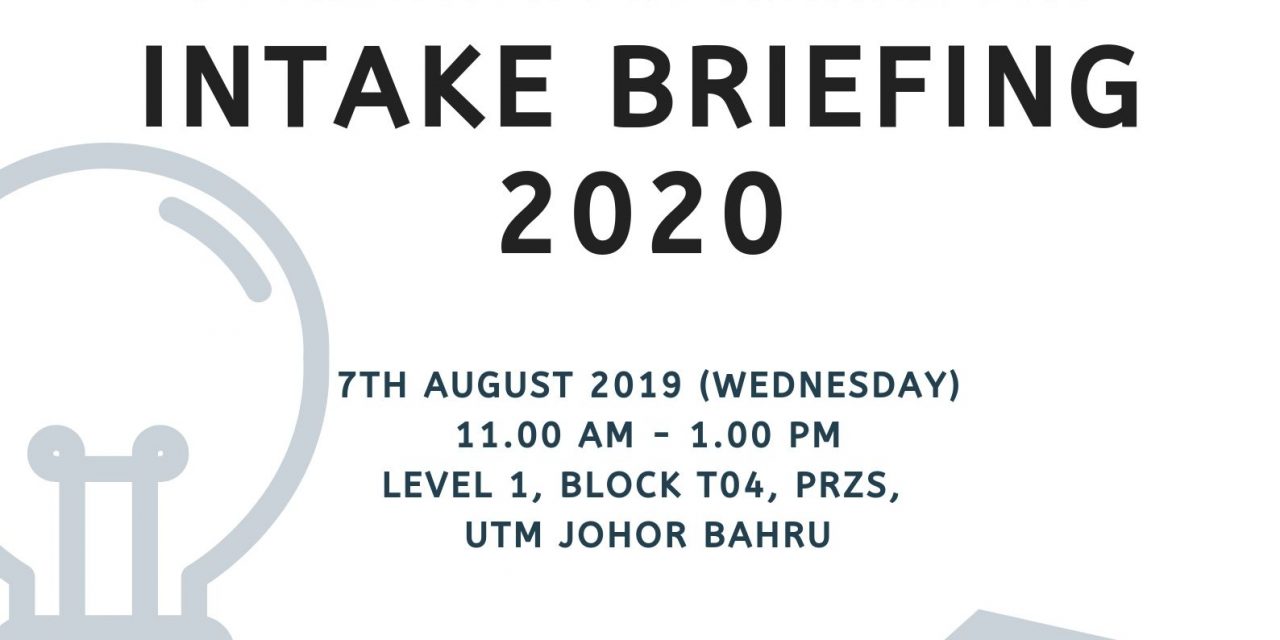 ANNOUNCEMENT: INTAKE BRIEFING 2020