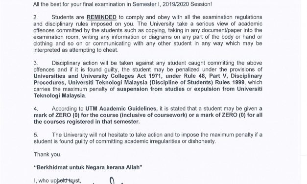 STUDENT CIRCULAR FOR FINAL EXAMINATION