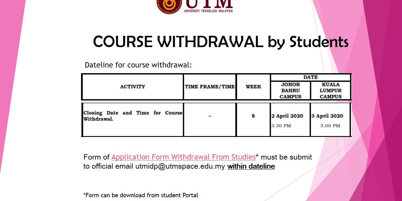 Course Withdrawal Dateline