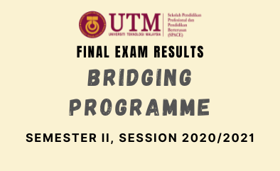 FINAL EXAM RESULTS FOR BRIDGING PROGRAMME (BRIDGING), SEMESTER II SESSION 2020/2021 (UPDATED: 24 JULY 2021)