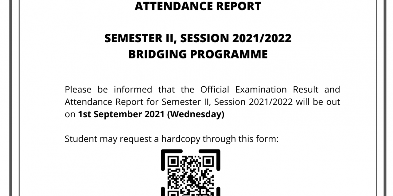 OFFICIAL EXAMINATION RESULT & ATTENDANCE REPORT (UPDATED: 01.09.2021)