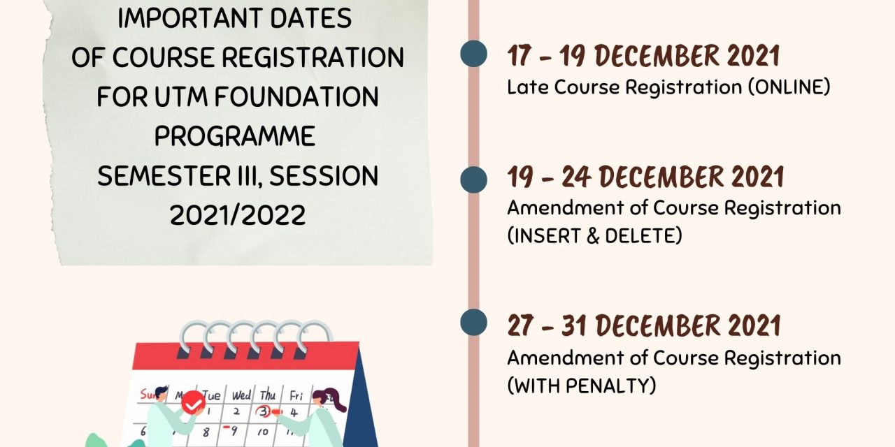 ONLINE COURSE PRE-REGISTRATION SEMESTER III, SESSION 2021/2022 (DECEMBER 2021)