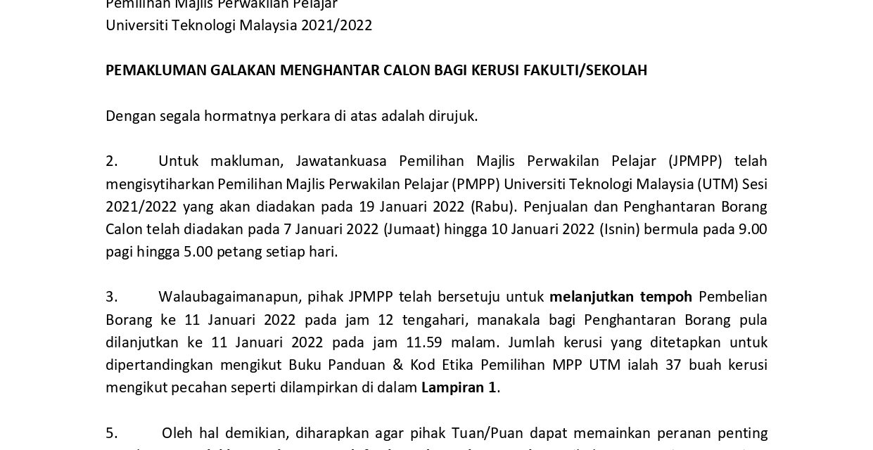 PEMAKLUMAN GALAKAN MENGHANTAR CALON BAGI KERUSI FAKULTI/SEKOLAH