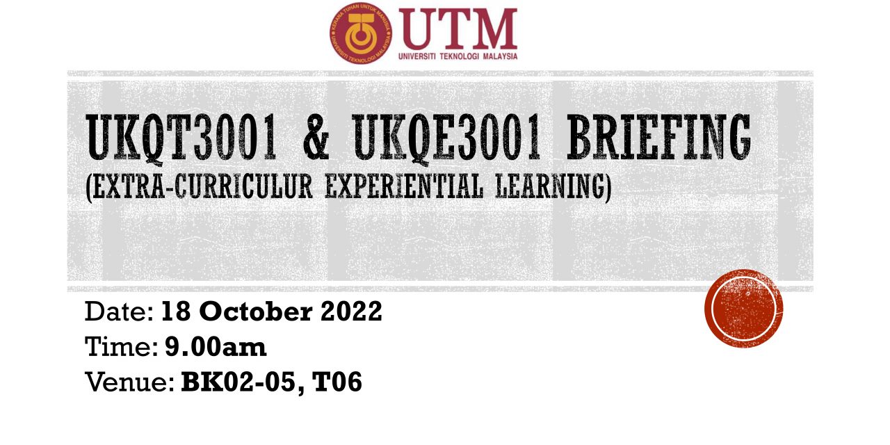 course briefing for ukqt3001 & ukqe3001