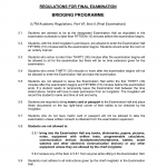 REGULATIONS FOR FINAL EXAMINATION