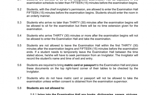 REGULATIONS FOR FINAL EXAMINATION