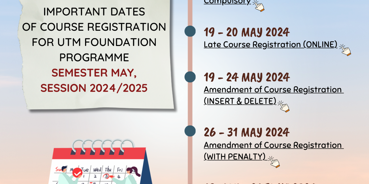 [EXTENDED] ONLINE COURSE REGISTRATION SEMESTER MAY, SESSION 2024/2025