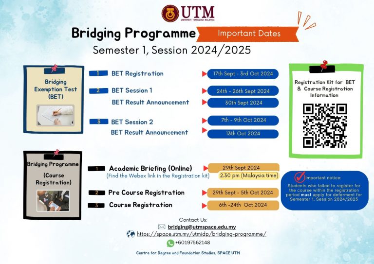 BRIDGING program (course registration)