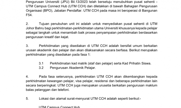 UTM CAMPUS CONNECT HUB (UTM CCH)