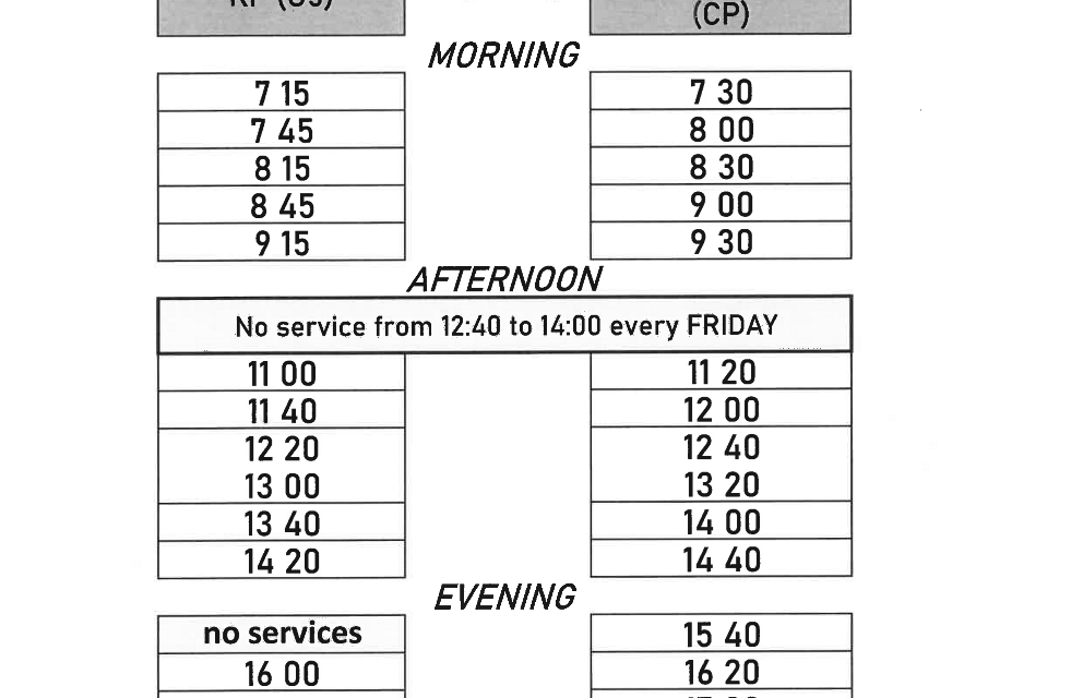 ON-CAMPUS SHUTTLE BUS SERVICES