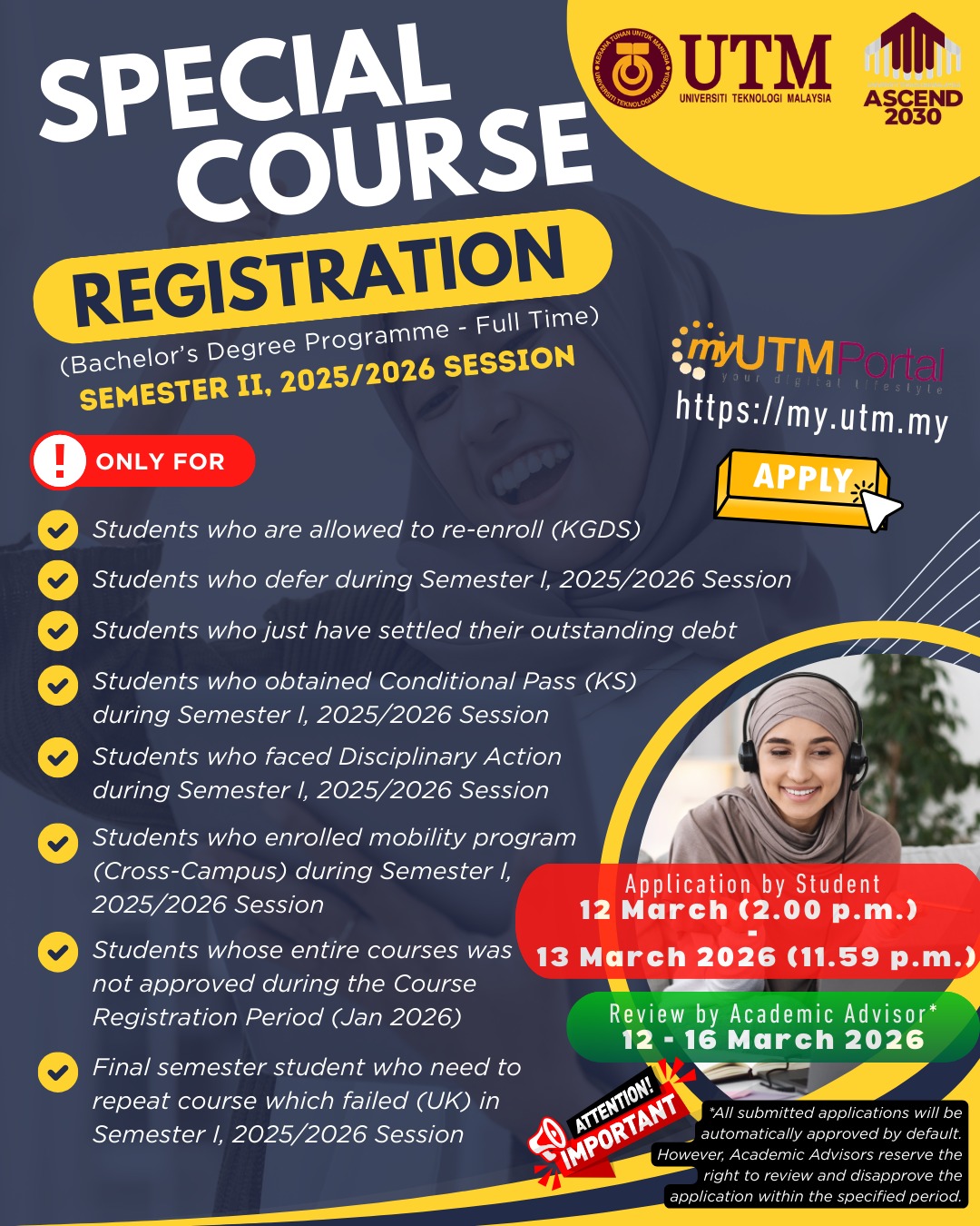 SPECIAL COURSE REGISTRATION SEMESTER II, 2025/2026 SESSION (CURRENT STUDENT)