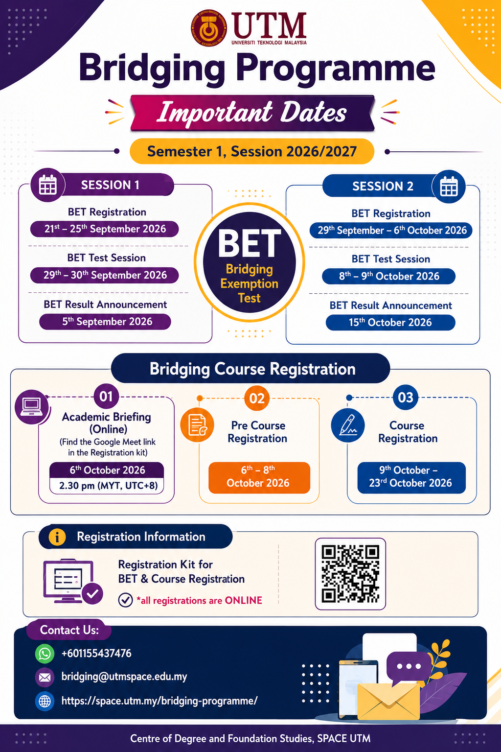 BRIDGING PROGRAM (COURSE REGISTRATION)